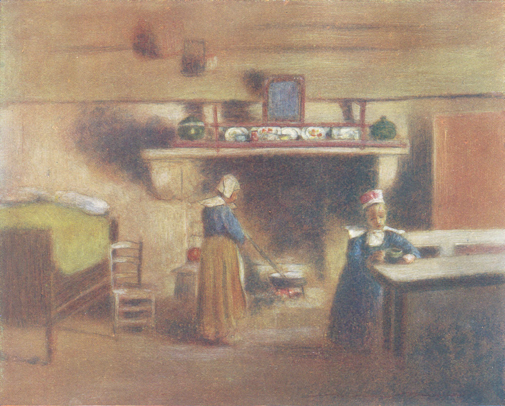 MORBIHAN BRITTANY BRETAGNE. A solitary meal 1905 old antique print picture